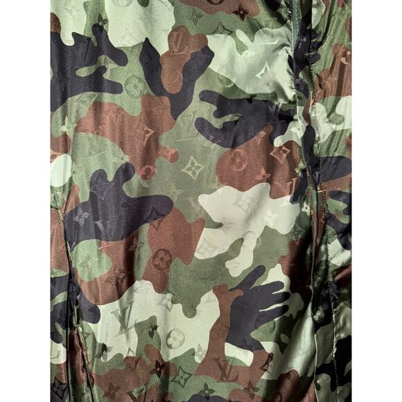 Louis Vuitton Virgil Abloh Monogram Camo Green Logo Anorak Windbreaker Jacket 48 - Picture 12 of 16